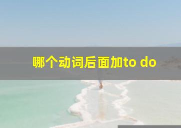 哪个动词后面加to do